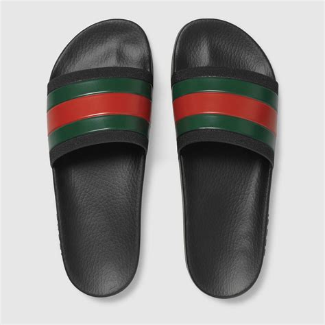 gucci slides glow in the dark|Gucci rubber slide sandals.